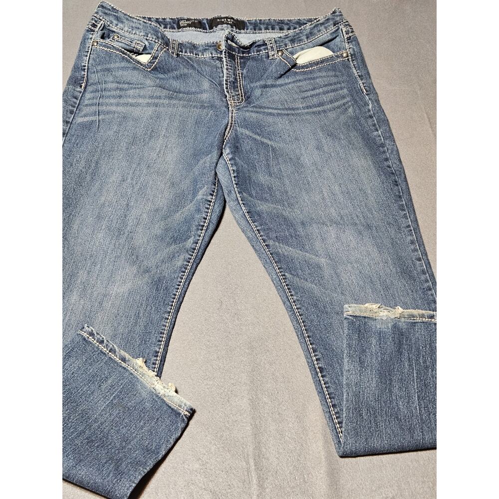 Nine West Jeans Womens 33/16R Date Night Fit Straight Stretch Dark Denim